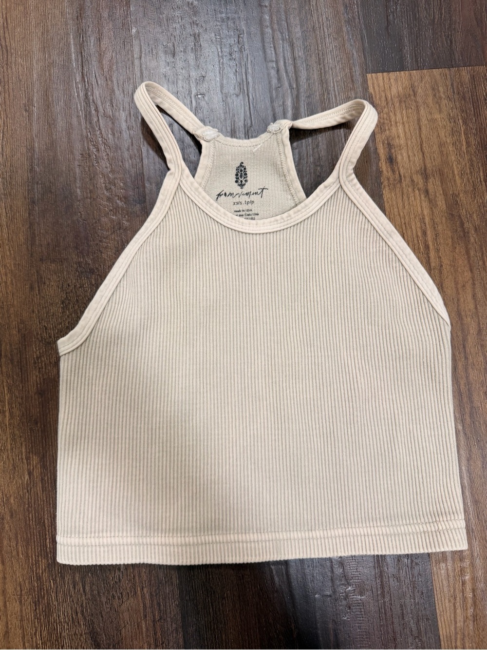 FP Movement by Free People Ribbed Crop Sports Bra - Beige